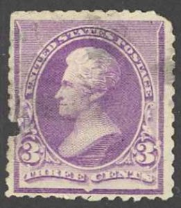 USA Sc# 221 Cull 1890 3c purple Andrew Jackson