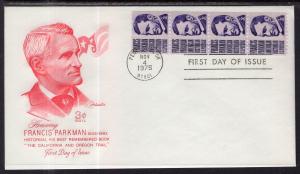 US 1297 Francis Parkman Coil Strip Artmaster U/A FDC