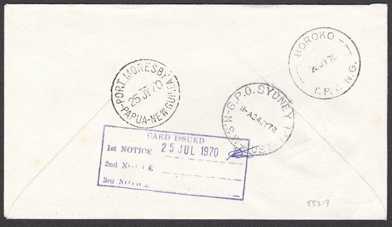 NEW HEBRIDES FRENCH 1970 de Gaulle FDC Registered to PNG...................55218