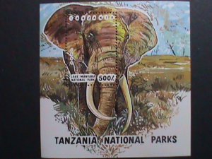​TANZANIA-1993-SC# 1002 NATIONAL PARKS-ELIPHANT-MNH-SHEET VERY FINE