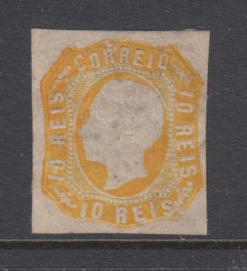 Portugal Sc 13 MNG. 1862 10r orange embossed King Luiz