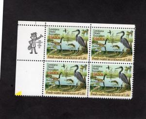 2086 Louisiana World Expo, MNH UL-ZIP blk/4, CV $2.10