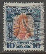 MEXICO 315 10¢ INDEPENDENCE CENTENNIAL 1910 COMMEM USED. F-VF. (898)