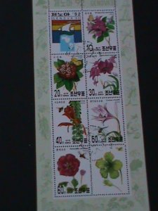 ​KOREA-1992-SC#3112a-GENOVA'92-WORLD STAMP SHOW-LOVELY FLOWERS-CTO-S/S-VF