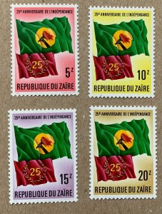 Zaire 1985 Independence 25th Anniversary, MNH. Scott 1200-1203, CV $2.50