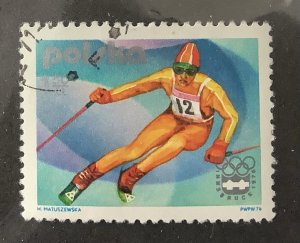 Poland 1976 Scott 2139 used - 1.50z,  Winter Olympic Games, Innsbruck, Slalom