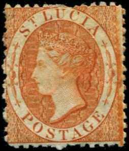 St. Lucia SC#10 (SG#14) Queen Victoria (1sh) wmk 1 MH