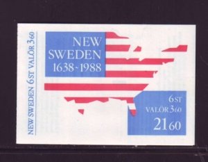 Sweden Sc 1677a 1988 New Sweden stamp booklet pane in booklet mint NH