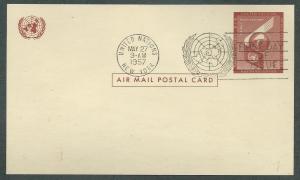 U. N. Scott UXC1 Artopages FDC  Air Mail Post Card