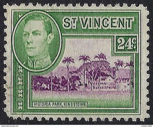 ST VINCENT 1949 KGVI 24c Purple & Green SG172 FU