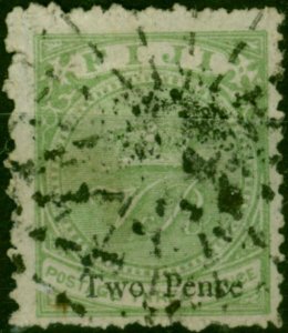 Fiji 1878 2d on 3d Green SG36 P.12.5 Fine Used