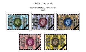 COLOR PRINTED GREAT BRITAIN 1952-1977 STAMP ALBUM PAGES (55 illustrated pages)