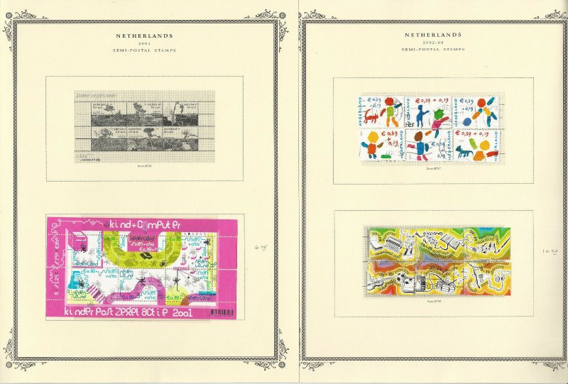 Netherlands Stamp Collection on 13 Scott Specialty Pages, 2000-14 Semis, JFZ