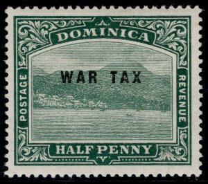 DOMINICA GV SG56, ½d deep green, LH MINT.