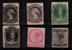 Nova Scotia 8,9,11,13 / PEI 5,9  - mint hinged (Catalog Value $91.50)