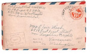 USA Used PAPUA NEW GUINEA WW2 Cover *APO.719* CDS Contents Vancouver 1944 KA662