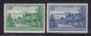 Norfolk Is 23-24 VF-OG lightly hinged set with nice colors scv $ 33 ! see pic !