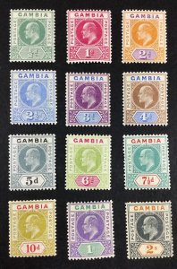 MOMEN: GAMBIA SG #57-68 1904-1906 MINT OG H £300 LOT #67998