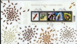 Canada INSECTS Souvenir Sheet of 5 stamps FDC 2010