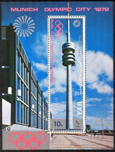 {Y074} Yemen 1970 Olympics Munich Architecture S/S MNH** Mi.:Bl.145 9,00Eur