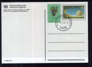 UN Vienna UX9 Postal Card U/A FDC VF