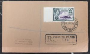 1948 Pitcairn Island Registered Cover To Grimsby England