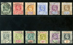 Gambia 1904 KEVII set complete very fine used. SG 57-68.