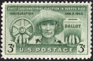 SC#983 3¢ Puerto Rico Election Single (1949) MNH