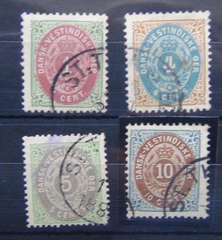 Danish West Indies 1873 values to 10c Brown & Blue Fine Used 