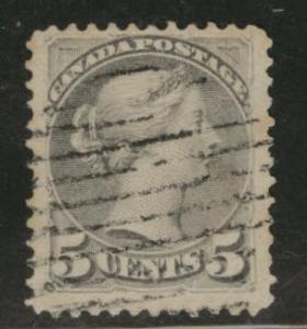 CANADA Scott 42 used 1888 5c small Queen CV$4.75