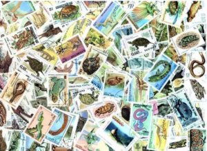 Stamp Collection - Reptiles - 100 Different Stamps