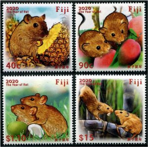 2020 Fiji Year of the Rat (4) (Scott NA) MNH