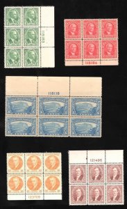 momen: US Stamps CANAL ZONE #105-114 PLATE BLOCKS MINT OG NH VF LOT #78944