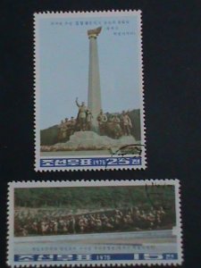 ​KOREA AIRMAIL STAMP-1975-SC#1412-3 WANGJAESAN MONUMENT  CTO STAMPS VERY FINE