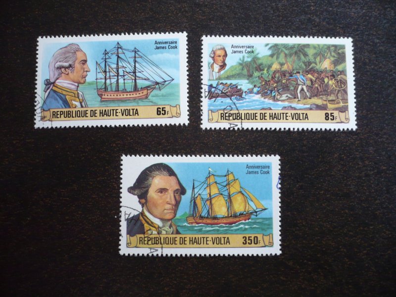 Stamps - Upper Volta - Scott# 474,475,477 - CTO Part Set of 3 Stamps