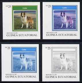 Equatorial Guinea 1977 Dogs EK25 (Collie) set of 4 imperf...