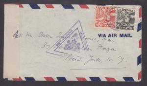 Netherlands Antilles Sc C5,C6 on 1942 CENSORED cover to New York