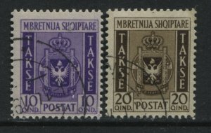 Albania 1940 10 and 20 qintars Postage Dues used