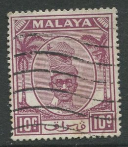 STAMP STATION PERTH Perak #111 Sultan Yussuf Izuddin Shah Used 1950