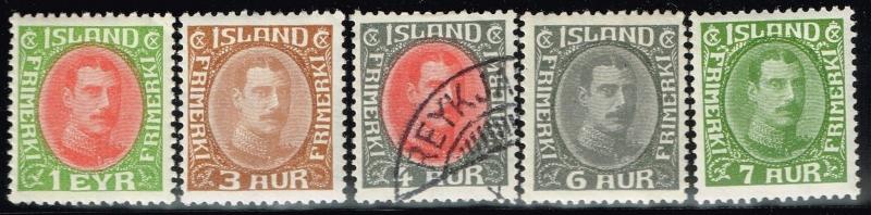 Iceland SC# 176 - 180 Mint Hinged (178 Used) - Lot 72515(2)