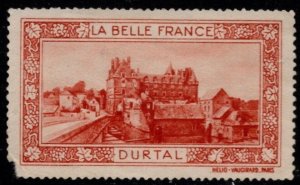 1930's France La Belle Tourism Poster Stamp Durtal Unused No Gum