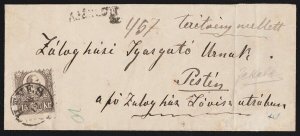 HUNGARY 1870s Registered cover franked King 15k engraved. 