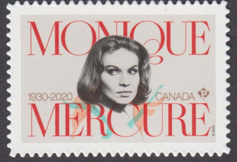 Canada *NEW* Monique Mercure, Die Cut Stamp From Quarterly Pack (2022
