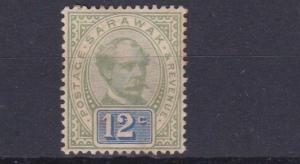 SARAWAK  1888  S G   16  12C    GREEN  &  BLUE   MH   TONED GUM    