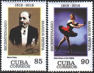 CUBA Sc# 6045-6046  MARIUS PETIPA French BALLET DANCER Cpl set of 2  2018 MNH
