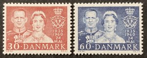 Denmark 1960 #374-5, King Frederick & Queen Ingrid, MNH.