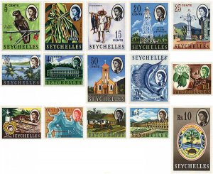 361401 MNH SEYCHELLES 1962 MOTIVOS VARIOS. REINA ISABEL II