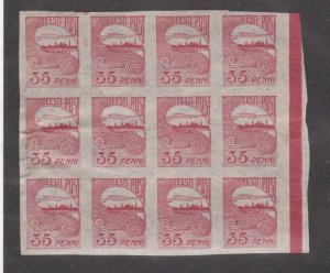 Estonia # 41, Skyline of Tallinn, Block of 12 Unused