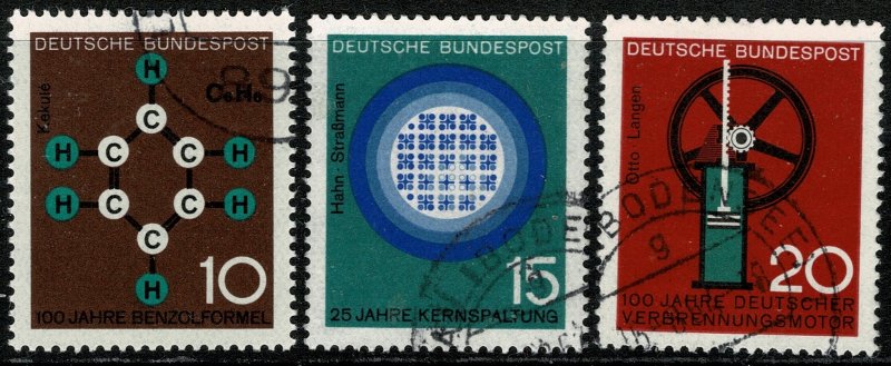 GERMANY 1964 SCIENTIFIC ANNIV 1st SERIES SET USED (VFU) P.14 SG1345-47 SUPERB