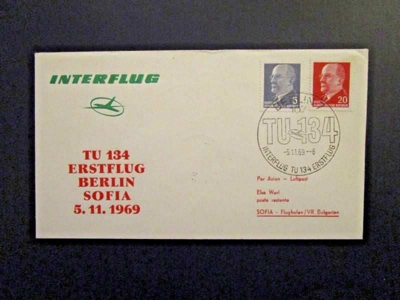 Germany DDR 1969 Berlin - Sofia Flight Cover - Z4620